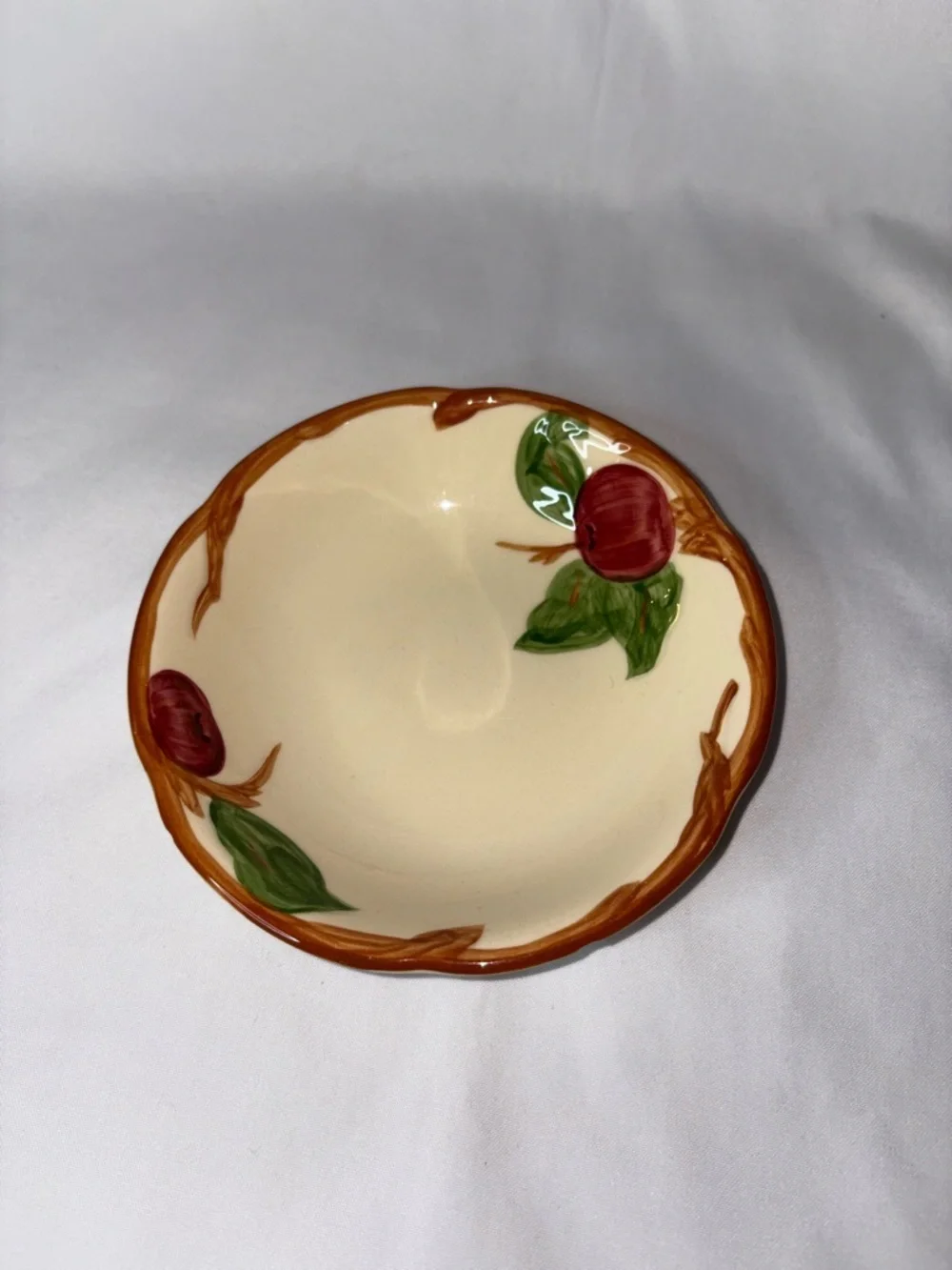 Franciscan Apple Set of 2 Shallow Bowls 5” Vintage USA Hand Painted - AS IS